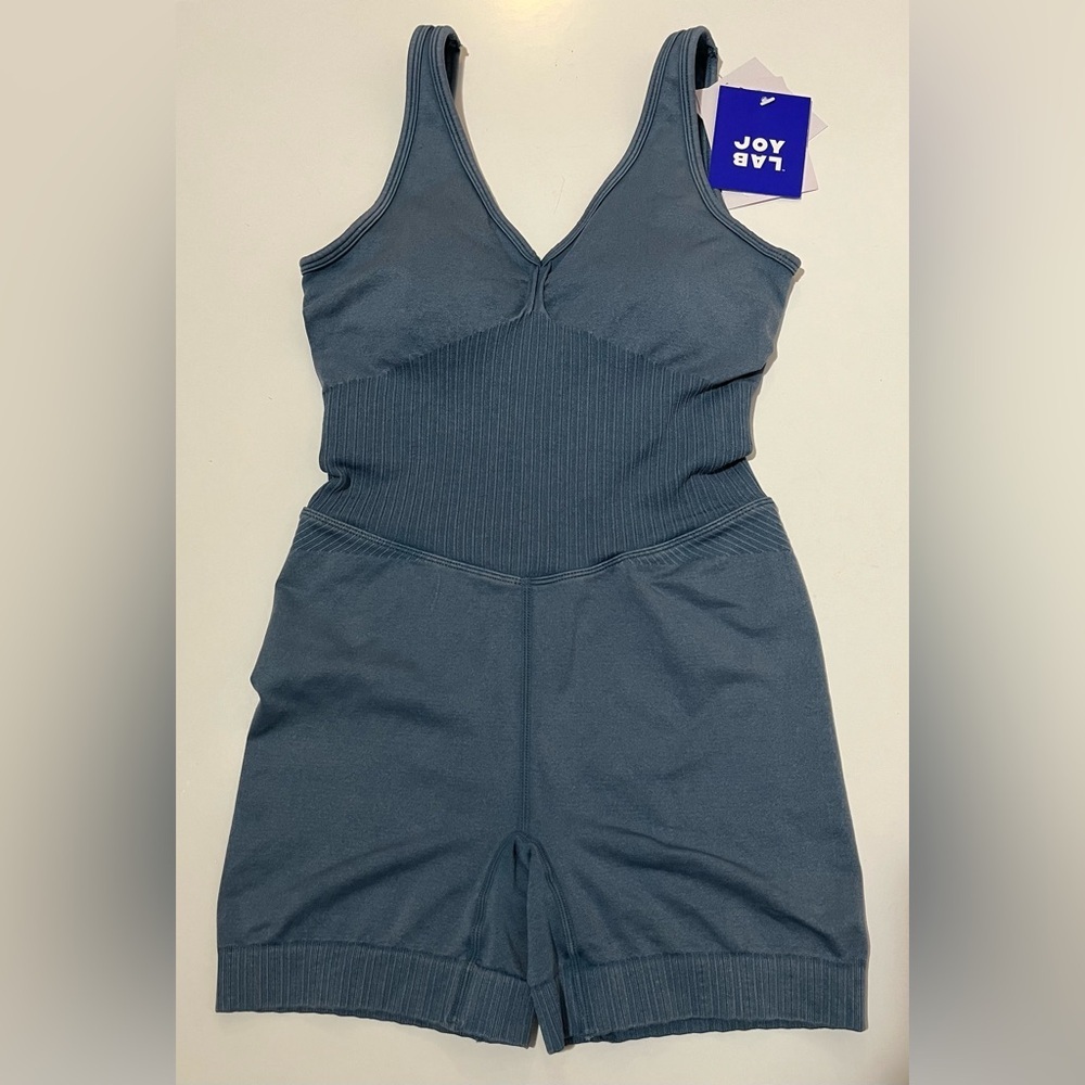 JoyLab Seamless Ribbed Romper – Slate Blue Size S - Picture 6 of 6